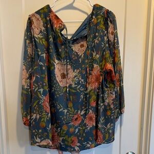 LC Lauren Conrad Multicolor Floral Blouse